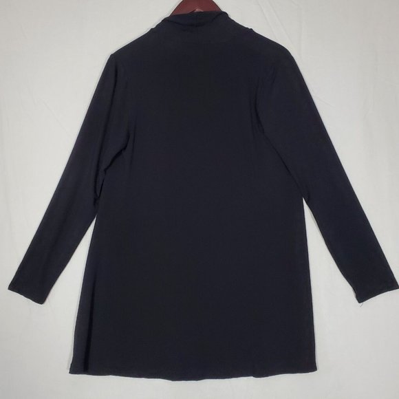 Eileen Fisher Opened Cardigan Womens Size Medium Long Sleeve Black Viscose - Picture 6 of 7